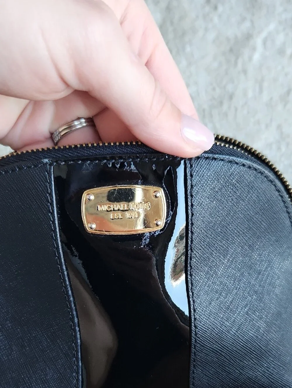Michael Kors - Black Cosmetic Pouch With Gold Hardware
